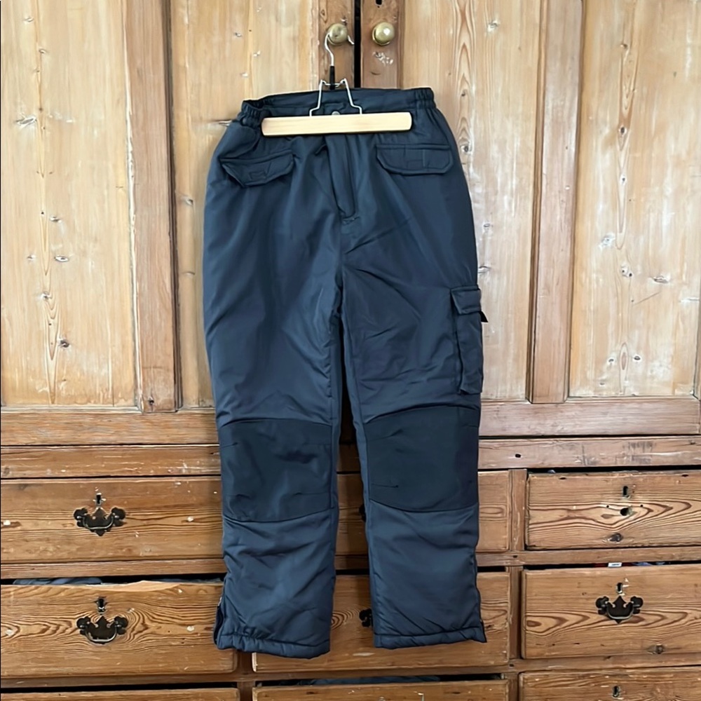 IXTREME OUTFITTERS Dark Gray Snow Pants with Button and Zipper Detail for boys